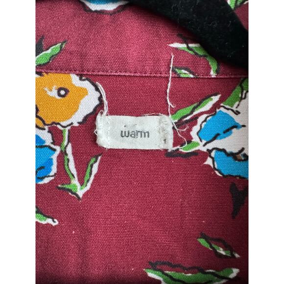 Women's Warm NY Rosie Burgundy Floral Boho Utility Workwear Boiler Suit size S - Picture 4 of 6